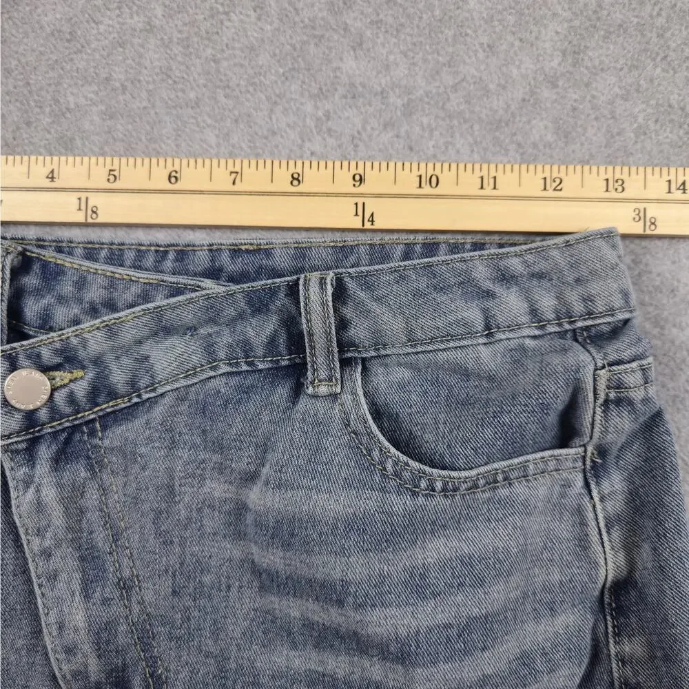 🌼Shein Skirt Womens Size 26 Denim Maxi Pencil Frayed Hem - Picture 5 of 9